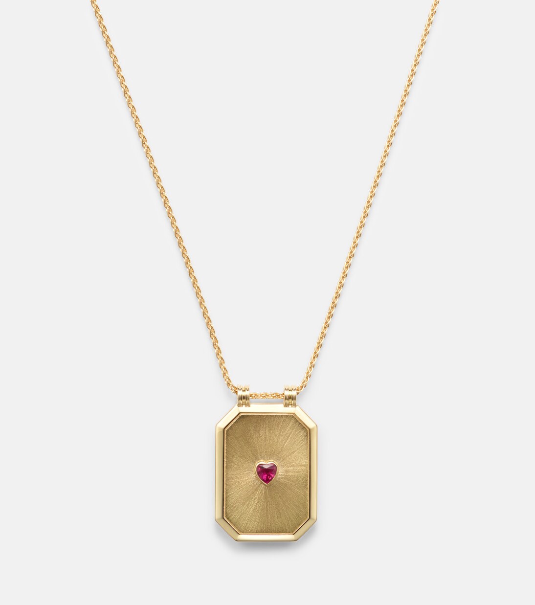 Love 18kt gold pendant necklace with ruby | Marie Lichtenberg