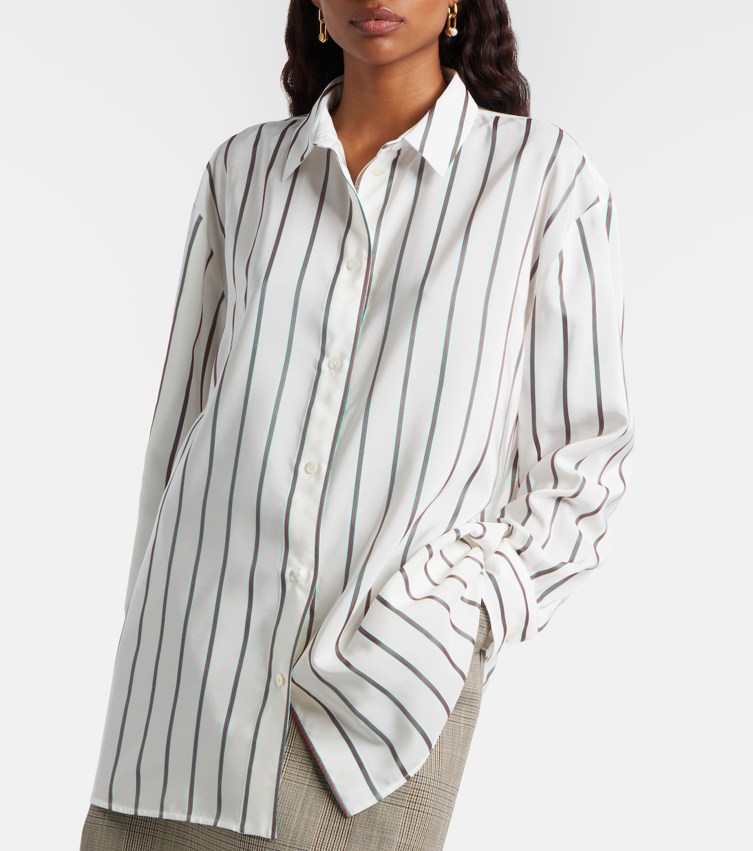 Striped silk-blend jacquard shirt | Gucci