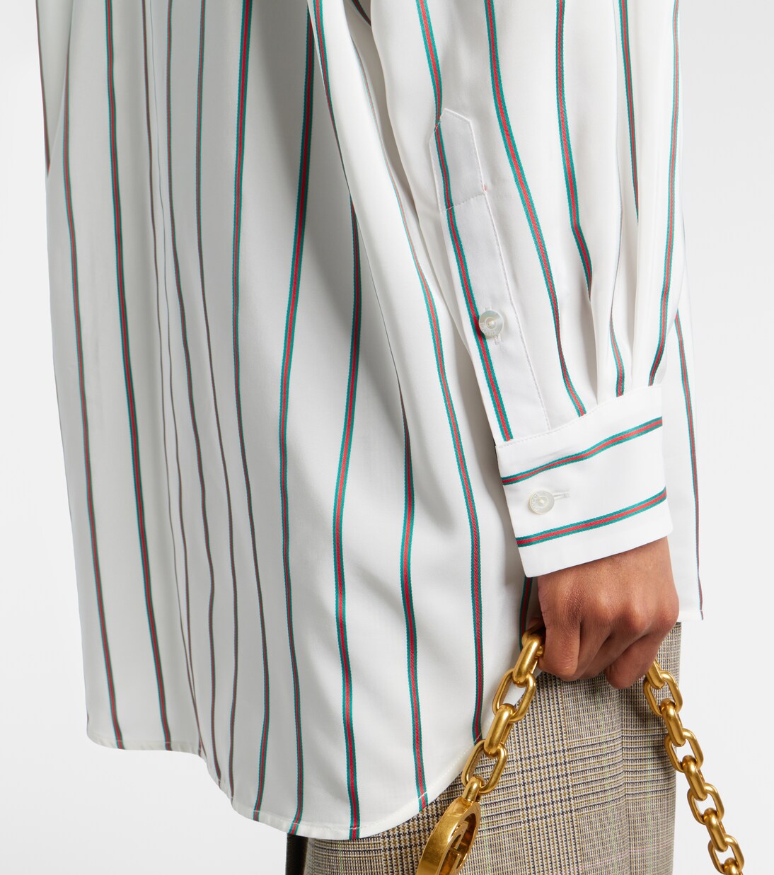 Striped silk-blend jacquard shirt | Gucci