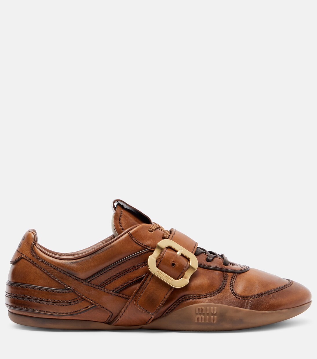 Logo leather sneakers | Miu Miu