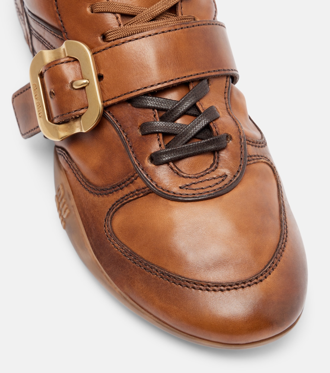 Logo leather sneakers | Miu Miu