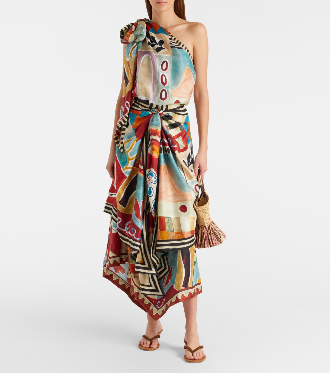 Vestido midi Michelle de seda | Alémais