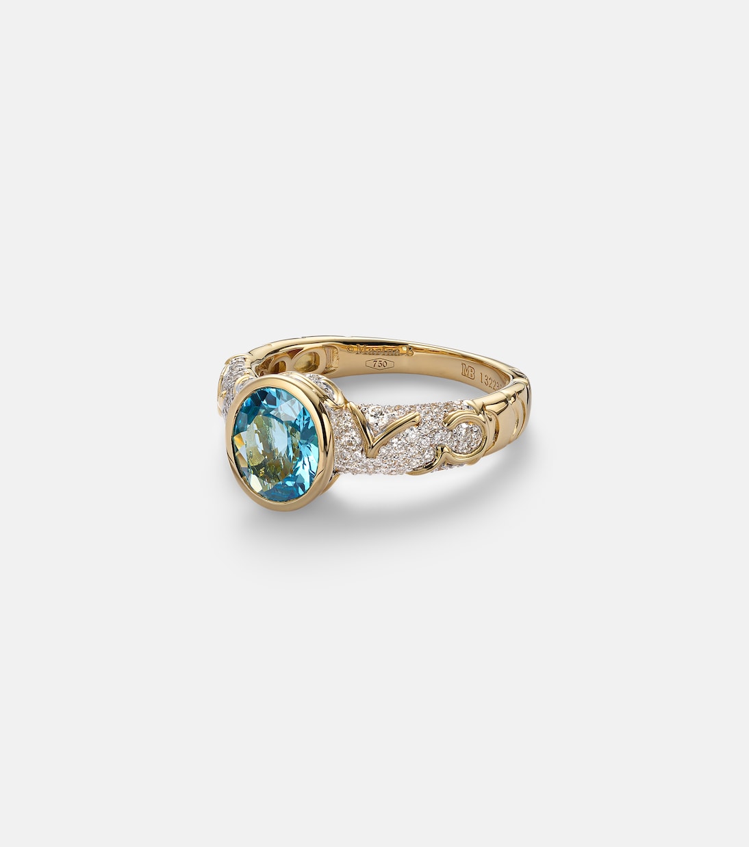 Ondine 18kt gold ring with topaz and diamonds | Marina B