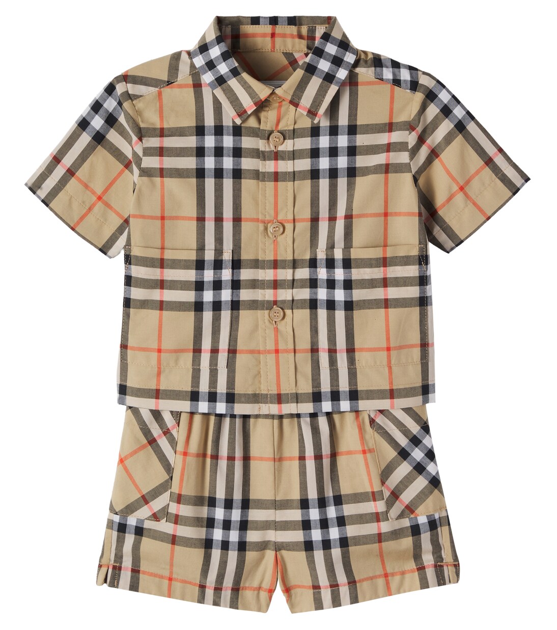 Baby cotton shirt and shorts set | Burberry Kids