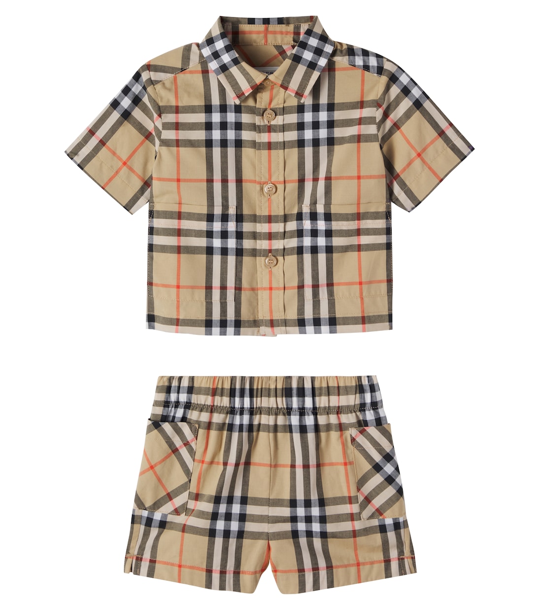 Baby cotton shirt and shorts set | Burberry Kids