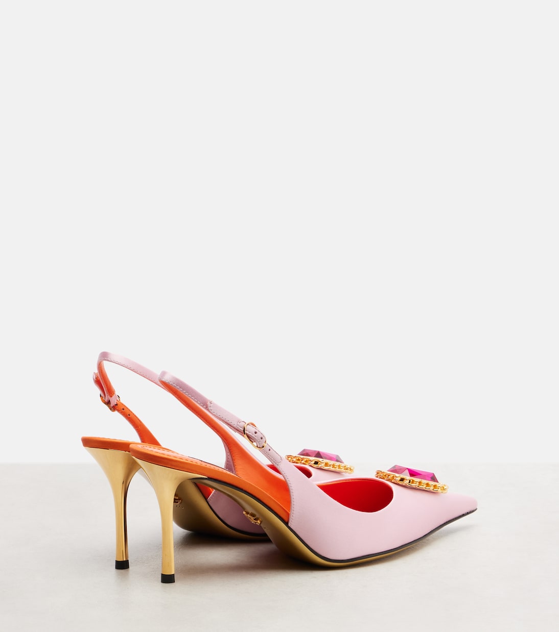 75 임벨리시드 새틴 슬링백 펌프스 | Dolce&Gabbana