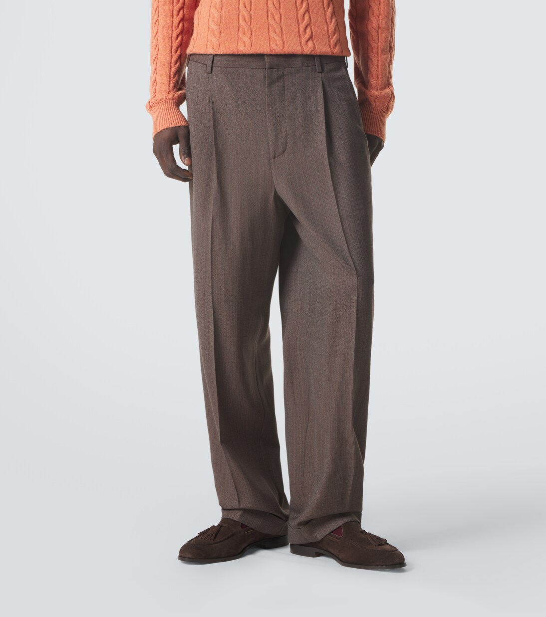 Isaac virgin wool crêpe straight pants | Loro Piana