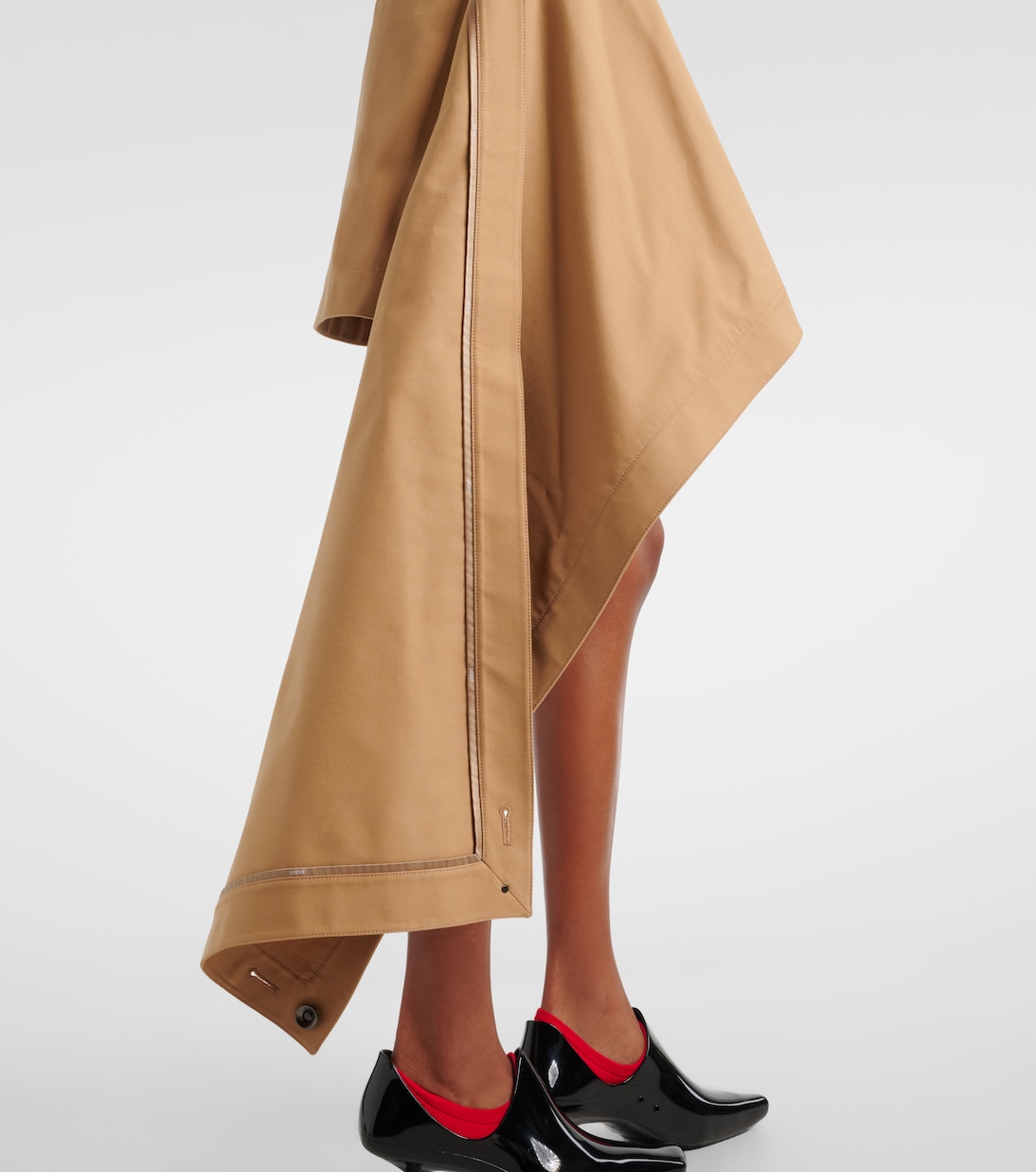 Asymmetric silk-trimmed cotton miniskirt | Loewe