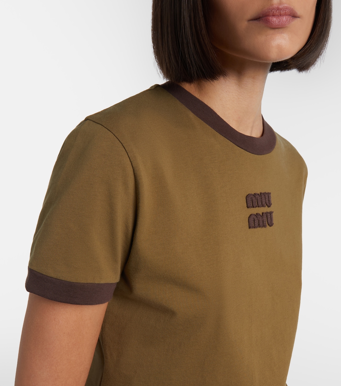 Logo cotton jersey T-shirt  | Miu Miu