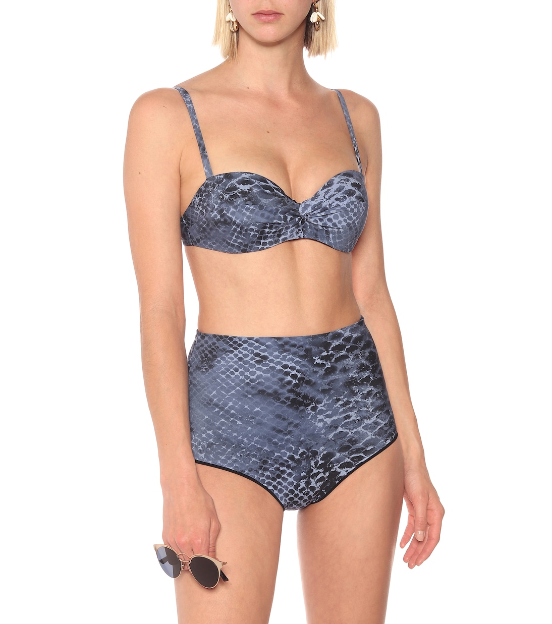 Isla snakeskin-print bikini top | Karla Colletto