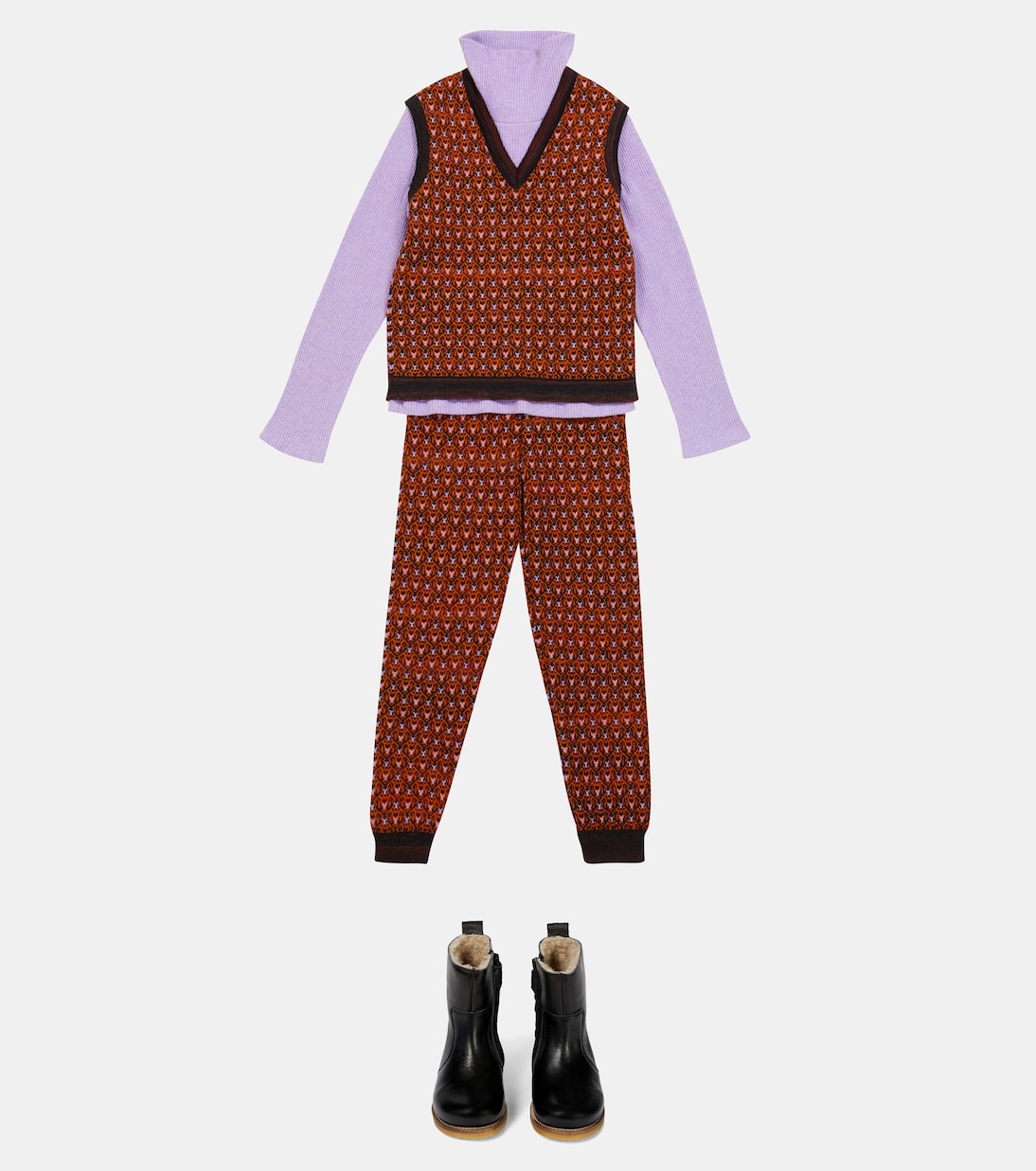 Patterned wool-blend vest | Paade Mode