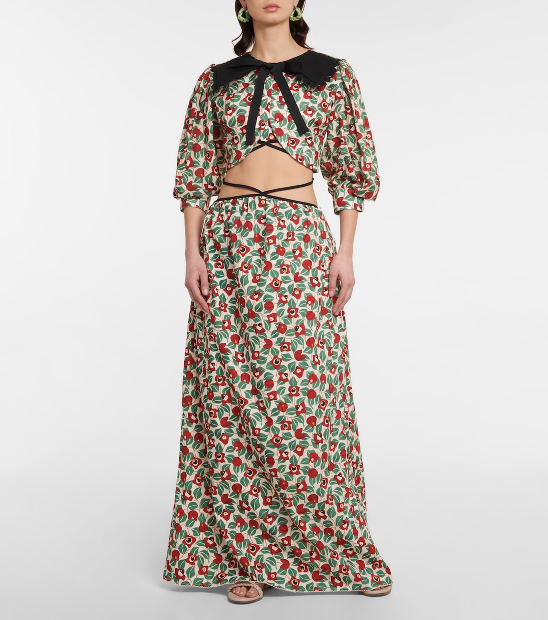 Granate printed linen blouse | Agua by Agua Bendita
