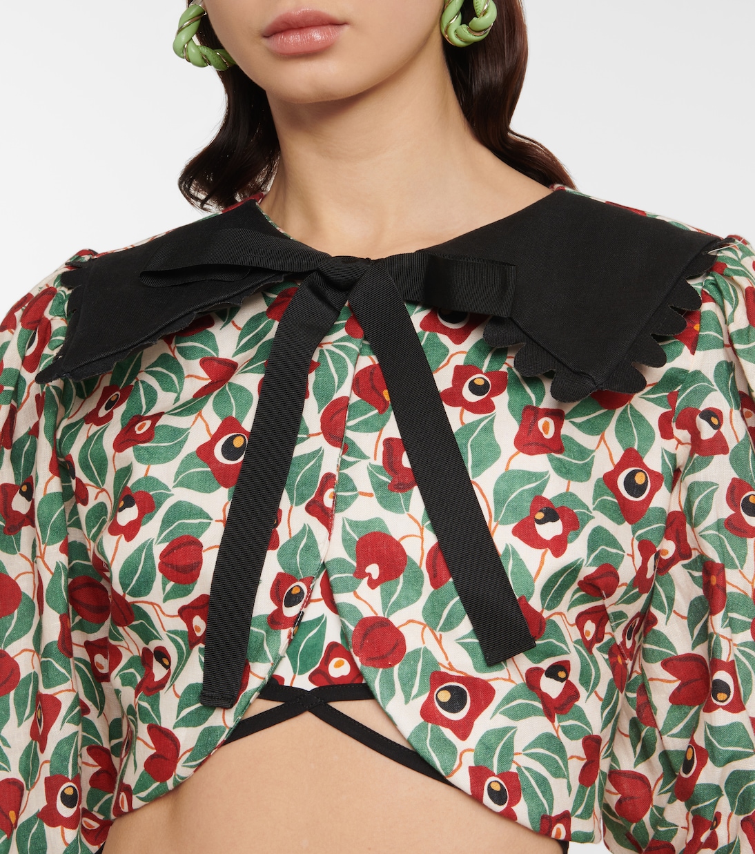 Granate printed linen blouse | Agua by Agua Bendita