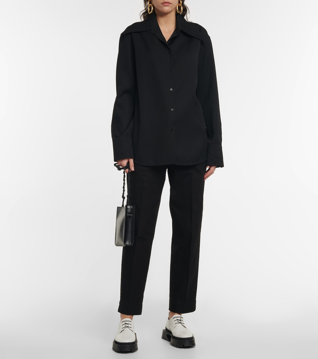 Pantalones rectos de tiro alto de algodón | Jil Sander