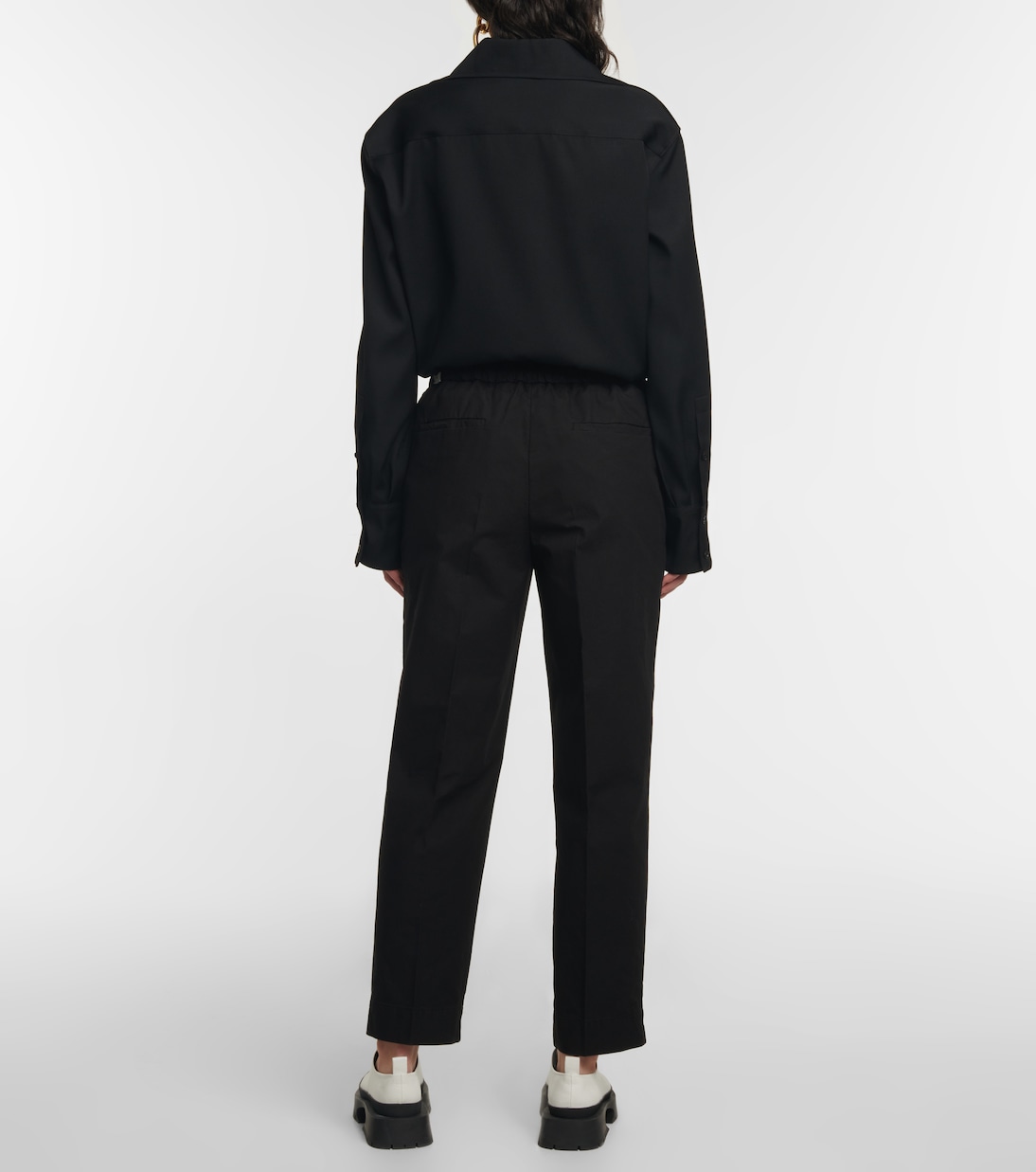 Pantalones rectos de tiro alto de algodón | Jil Sander