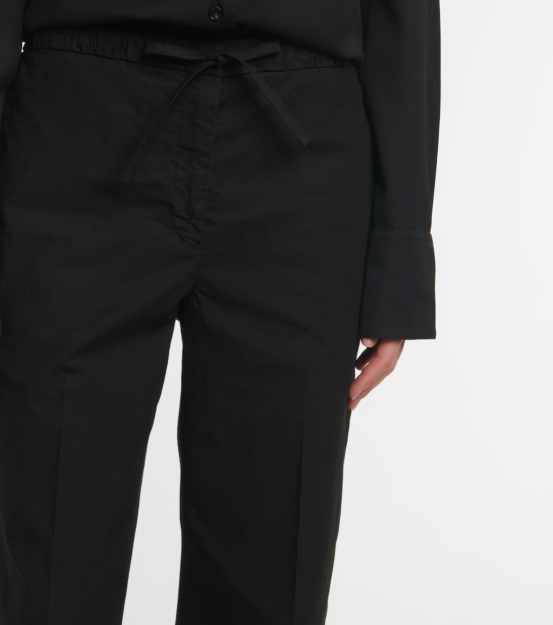 Pantalones rectos de tiro alto de algodón | Jil Sander