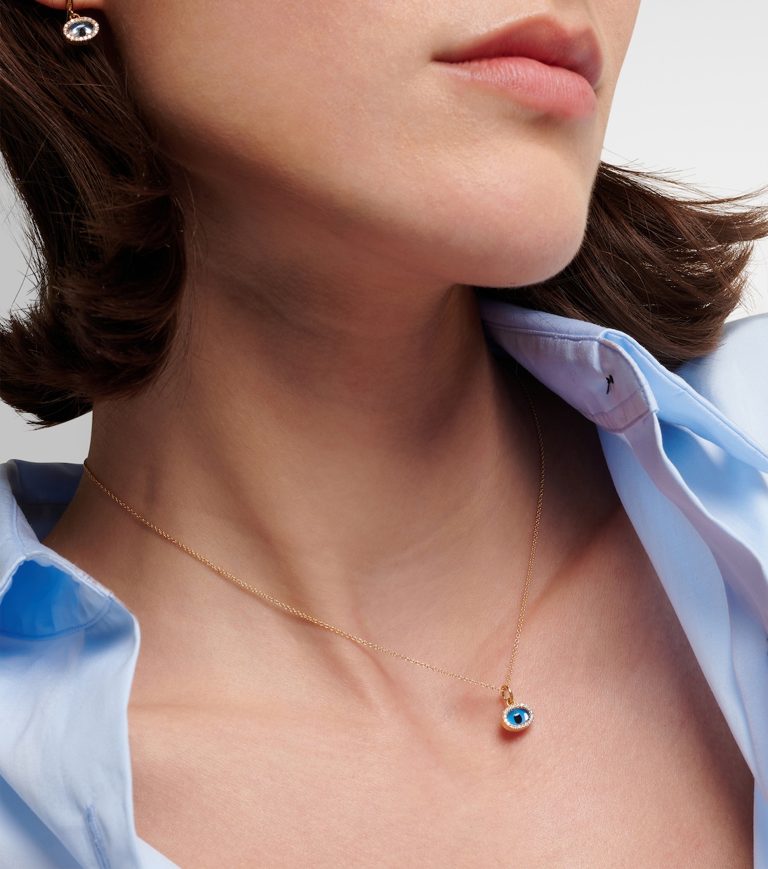 Collier Mini Oval Eye en or 18 ct et diamants | Ileana Makri