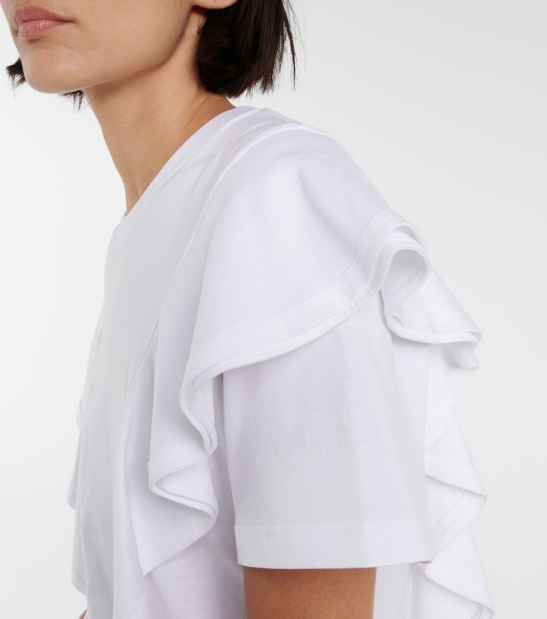 Ruffled cotton-blend jersey T-shirt | Chloé