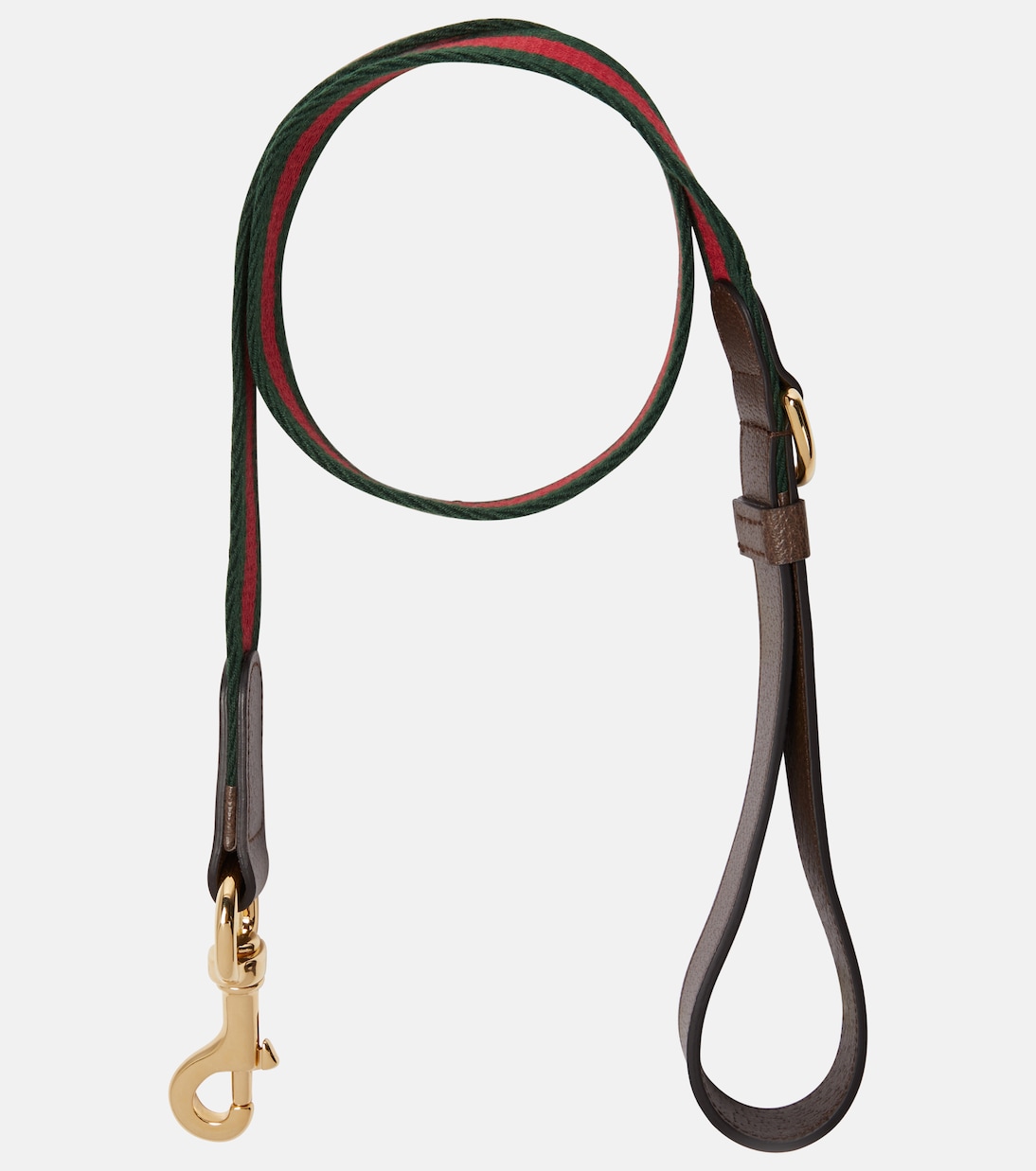 Web Stripe L faux leather dog leash | Gucci
