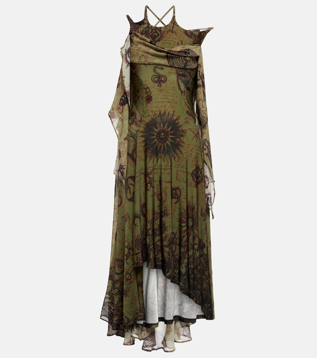 Printed crêpe jersey midi dress | Marine Serre