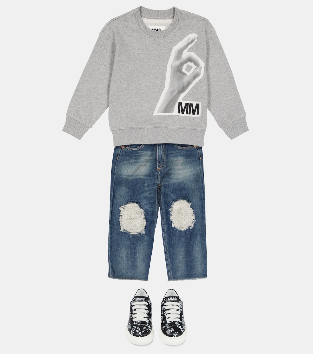 Jeans a gamba larga e vita alta | MM6 Maison Margiela Kids