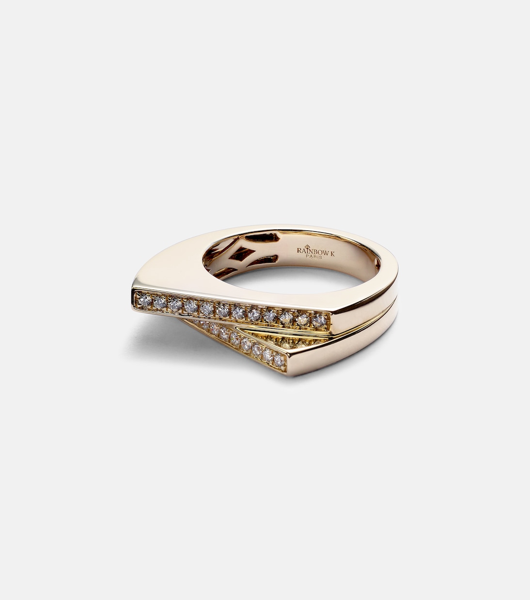 Bague Handcuff en or 9 ct et diamants | Rainbow K