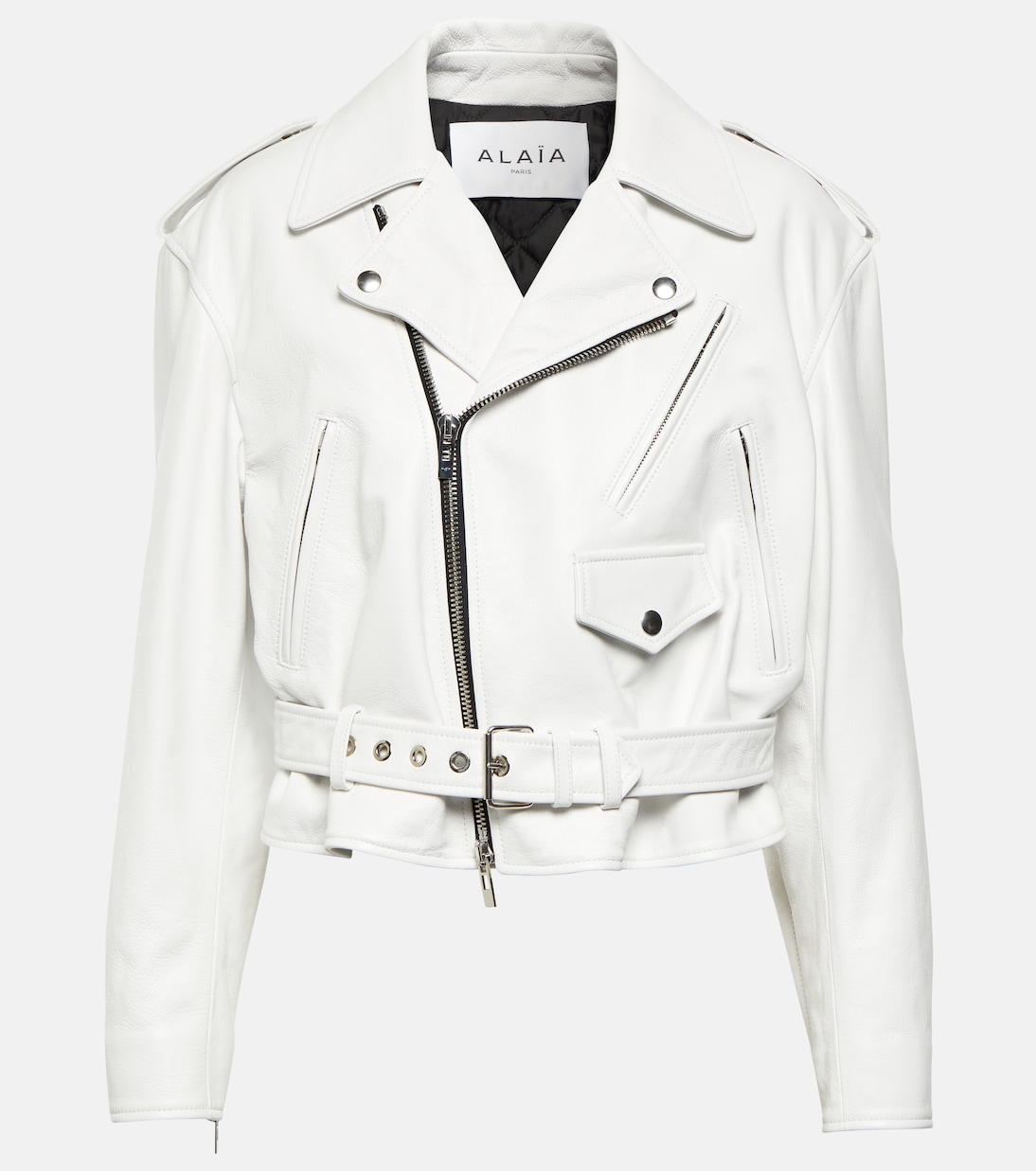 Cropped-Bikerjacke aus Leder | Alaïa