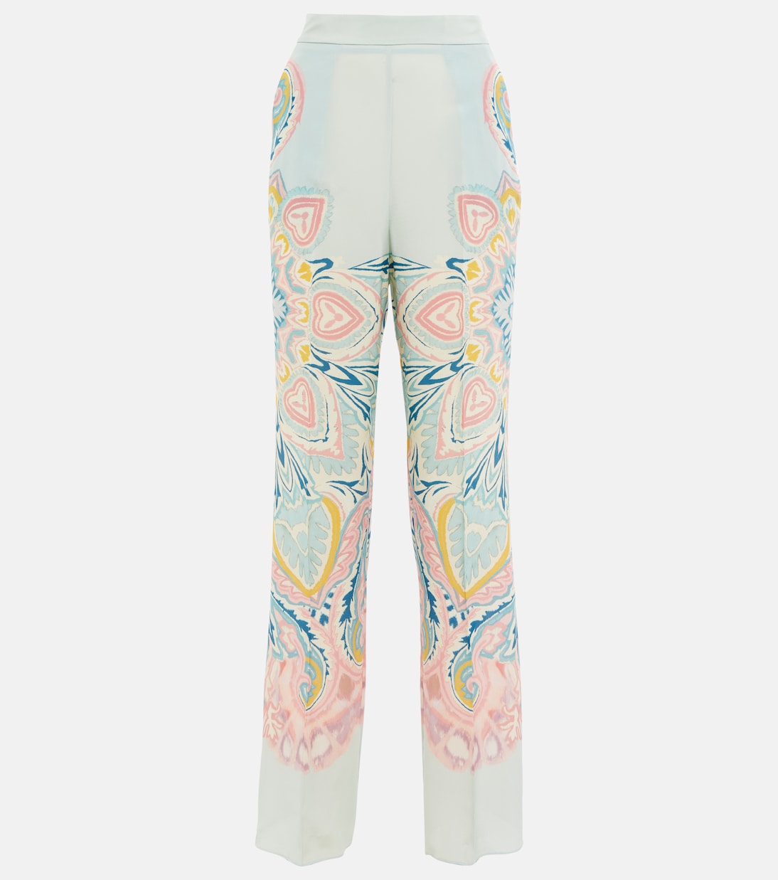 Pantalon à taille haute en soie à motif cachemire | Etro