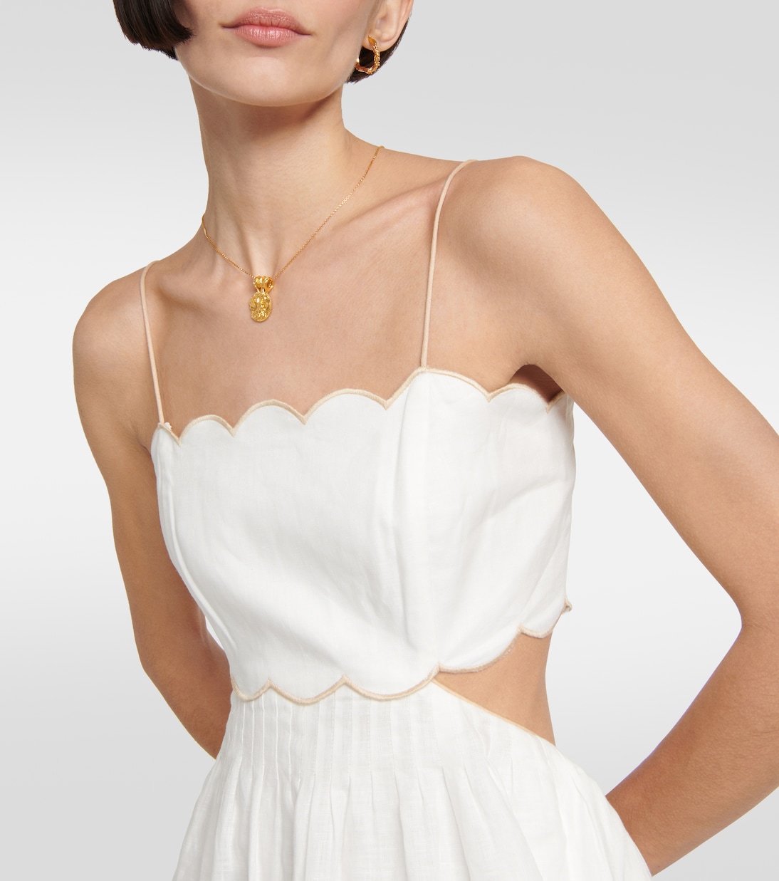 Abito midi Jude in lino con cut-out | Zimmermann