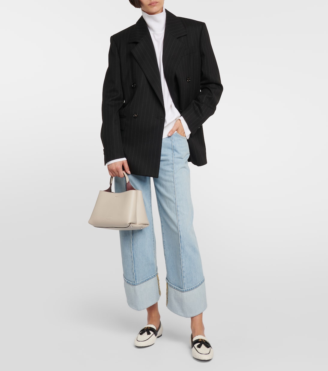 Mocasines de piel y bouclé con borlas | Tod's