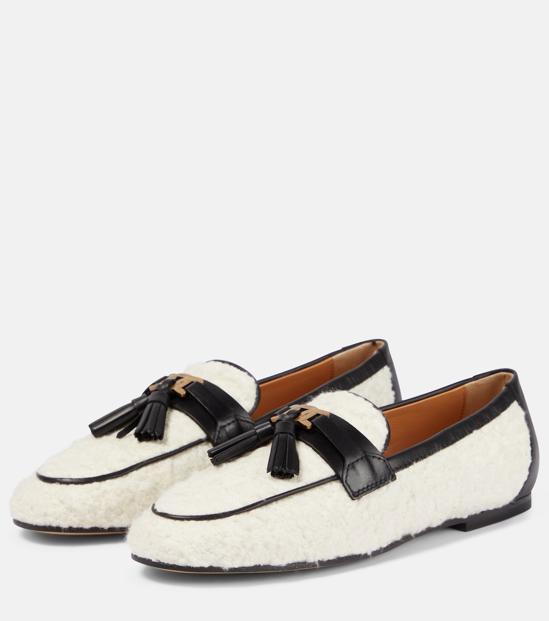 Mocasines de piel y bouclé con borlas | Tod's
