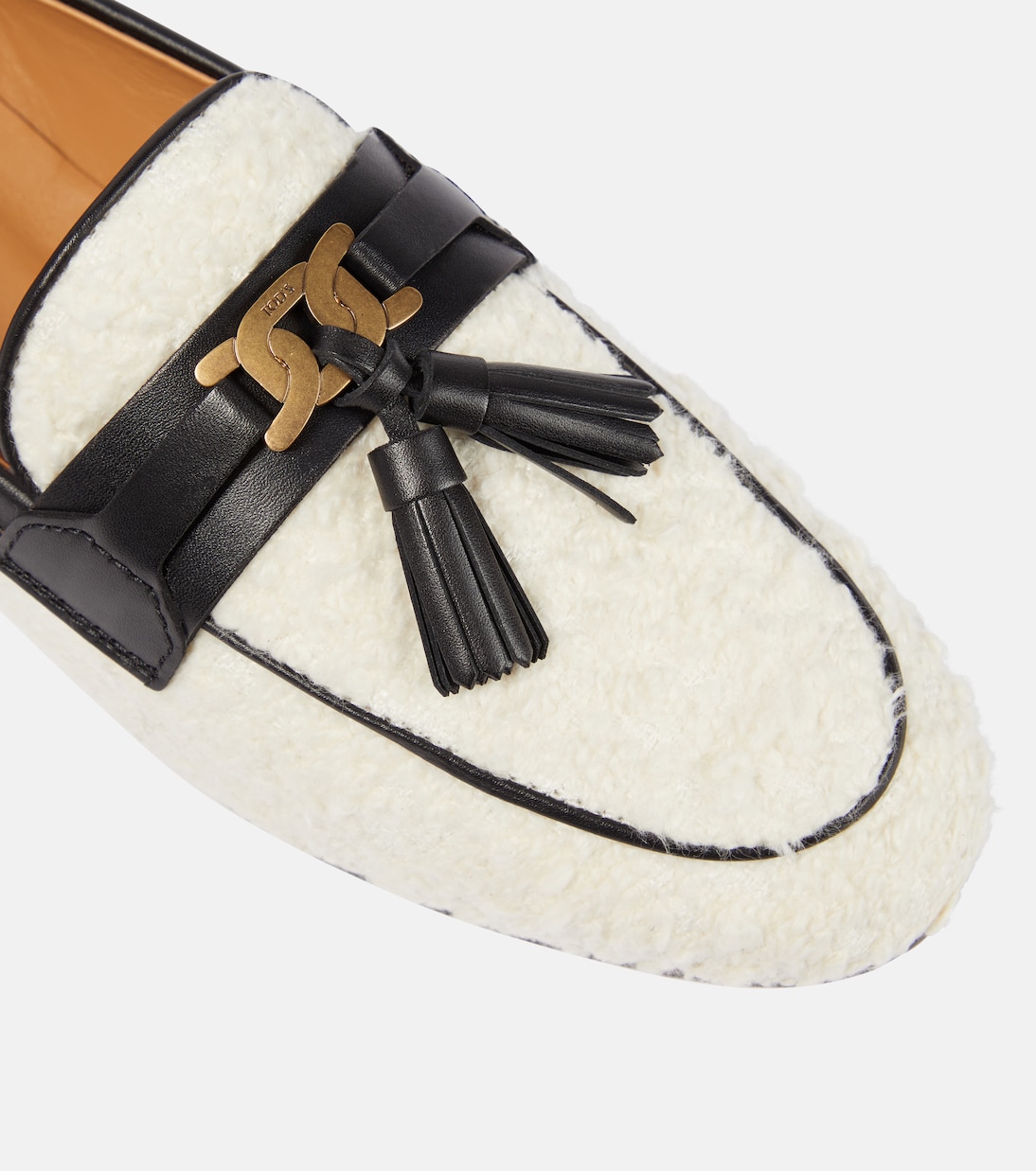 Mocasines de piel y bouclé con borlas | Tod's