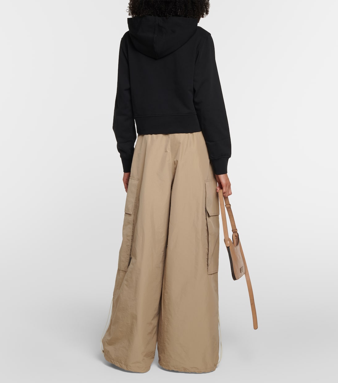 Felpa cropped con logo e cappuccio | Palm Angels