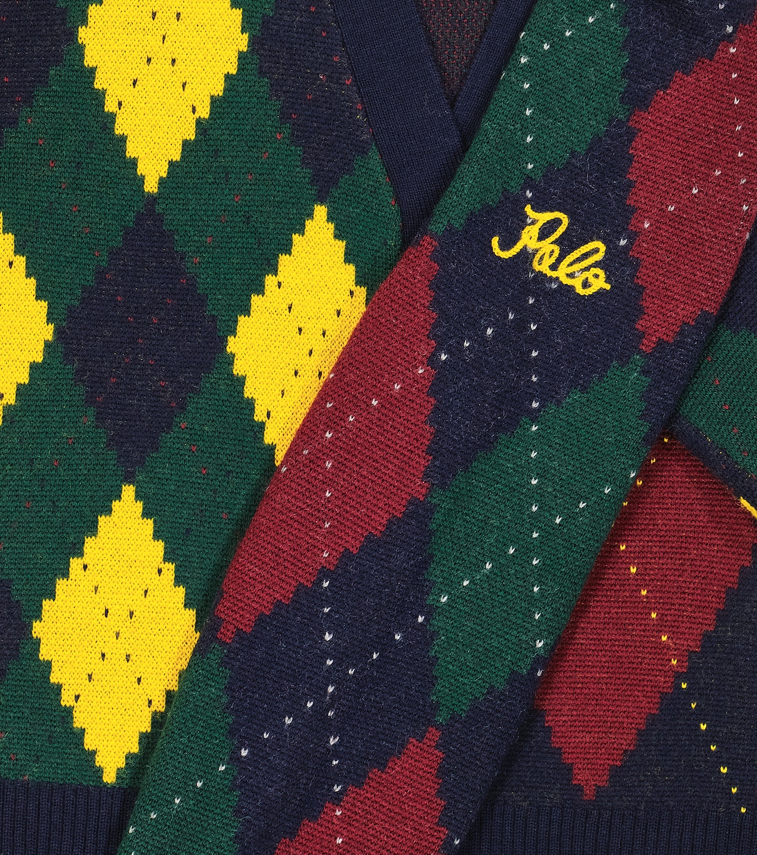 Cardigan in lana con motivo a rombi | Polo Ralph Lauren Kids