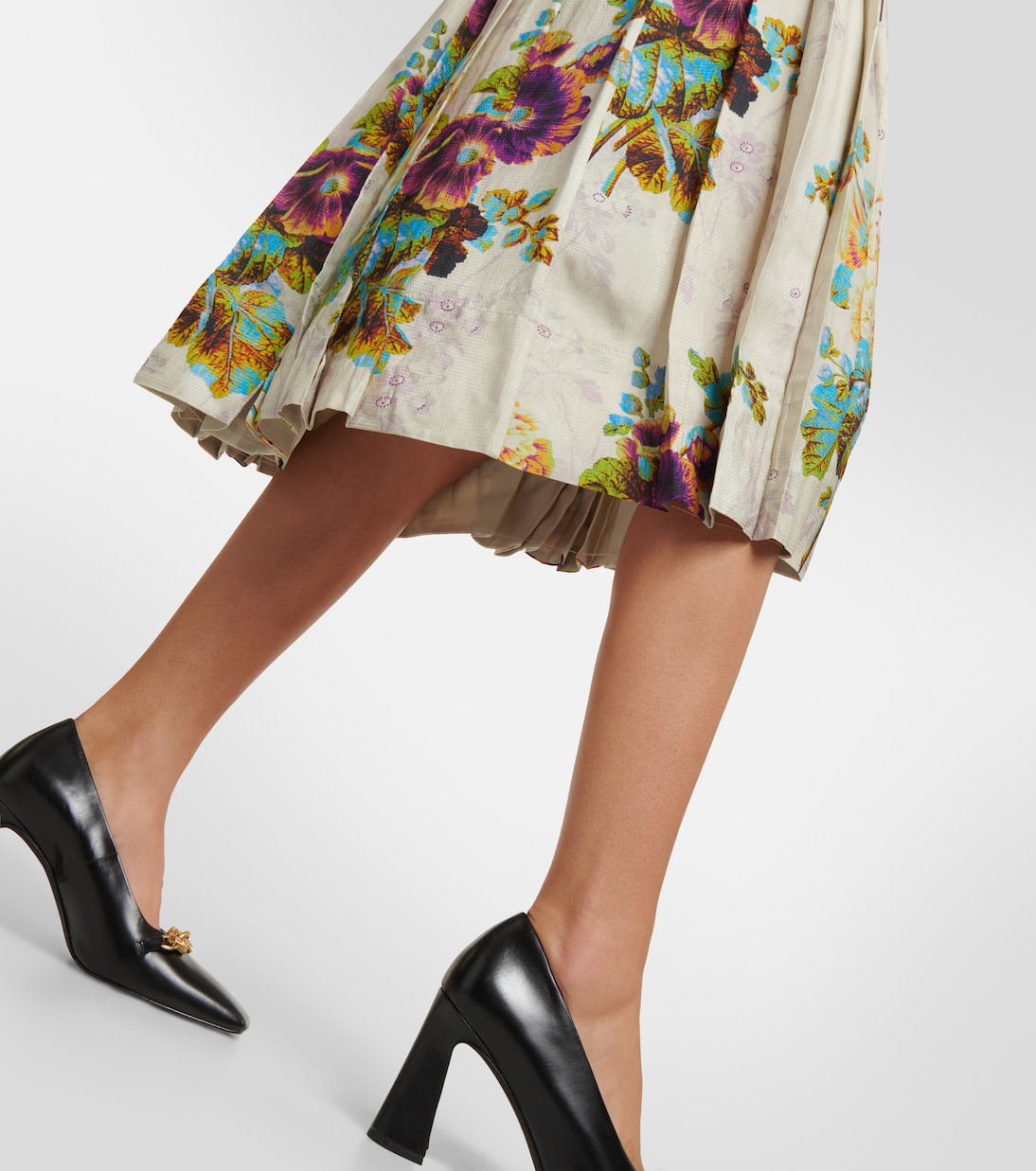 Falda midi de satén floral | Tory Burch