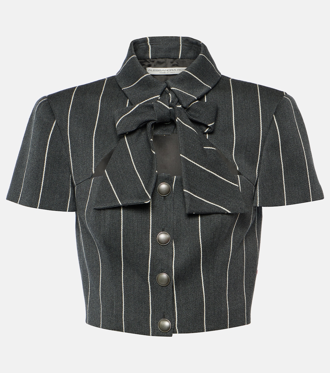 Pinstripe cropped wool-blend jacket | Alessandra Rich