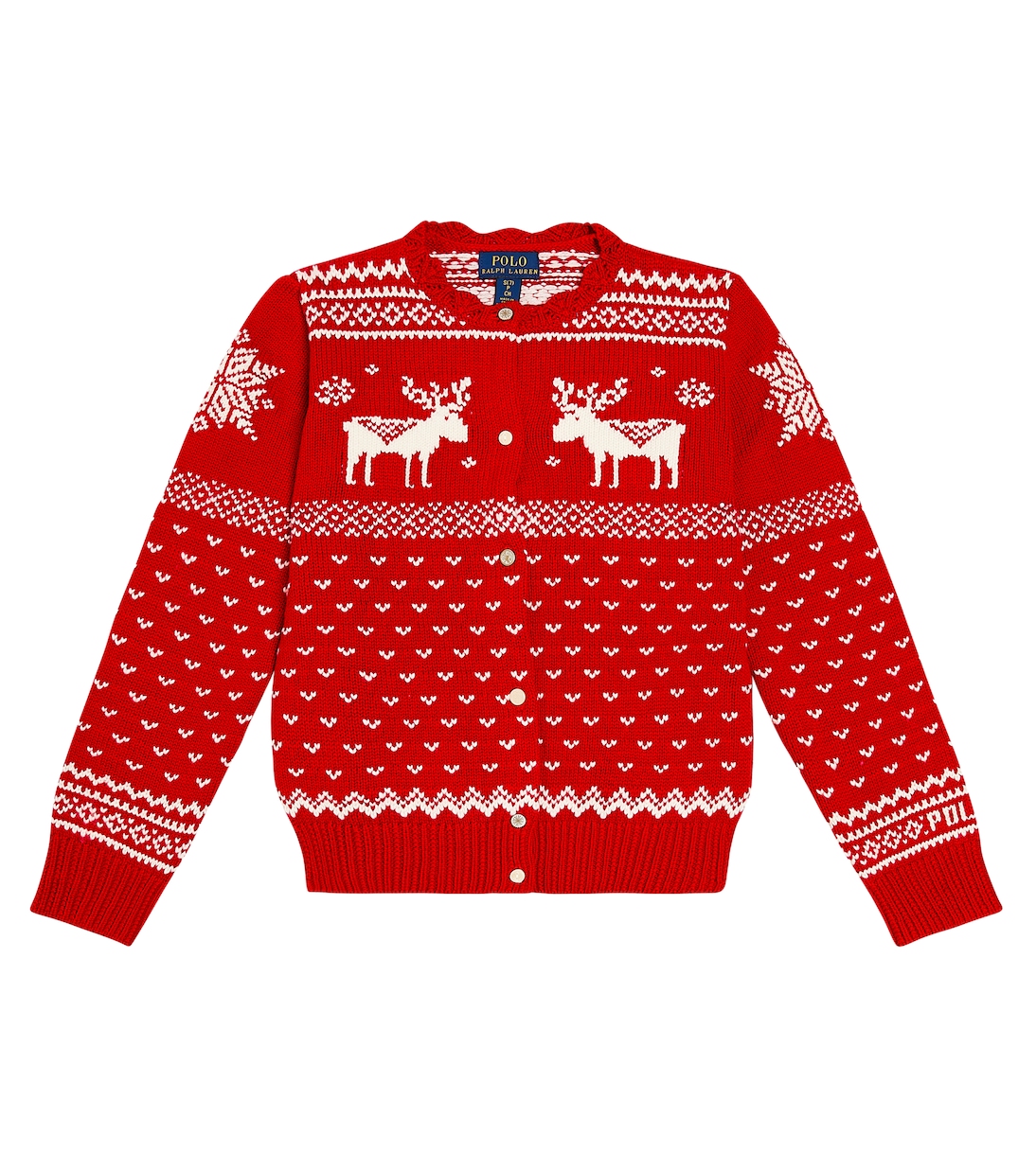 Cardigan in jacquard di cotone e lana | Polo Ralph Lauren Kids