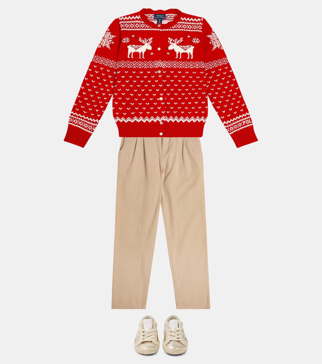 Cardigan in jacquard di cotone e lana | Polo Ralph Lauren Kids