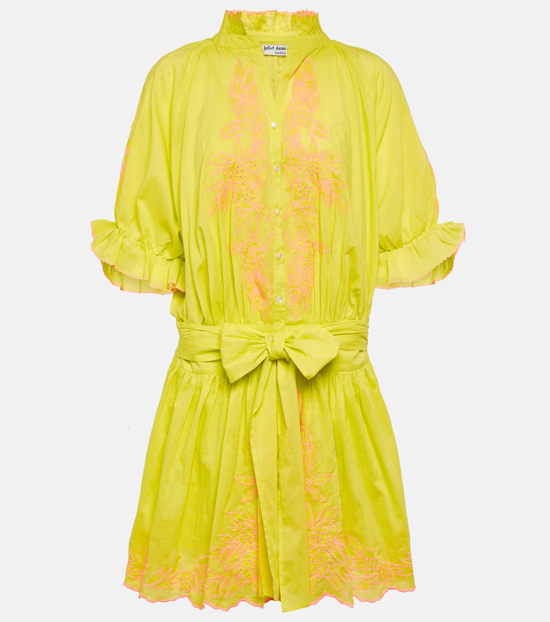 Floral embroidered cotton shirt dress | Juliet Dunn