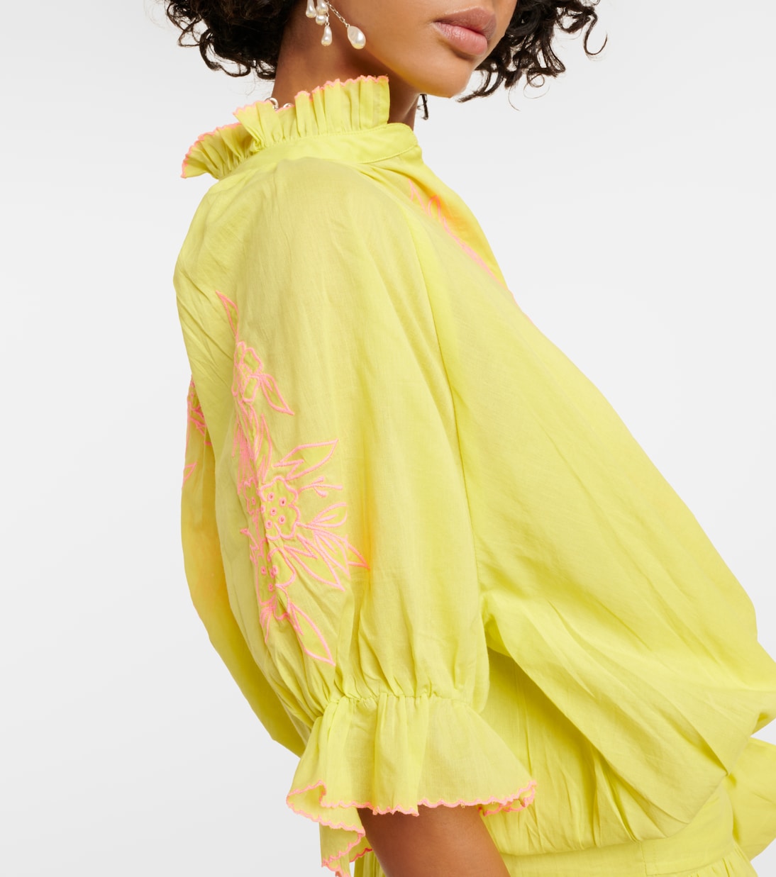 Floral embroidered cotton shirt dress | Juliet Dunn