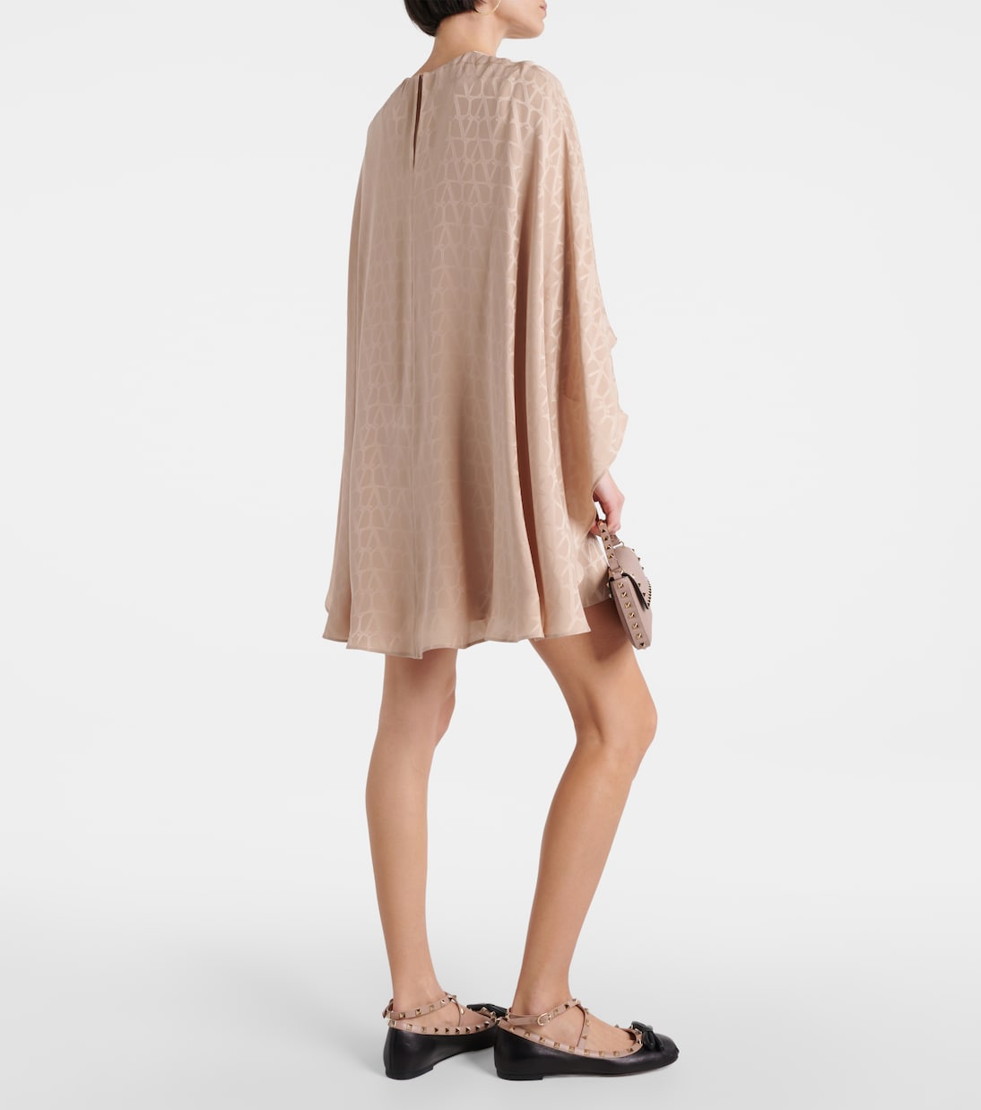 Vestido corto Toile Iconographe de seda en jacquard | Valentino