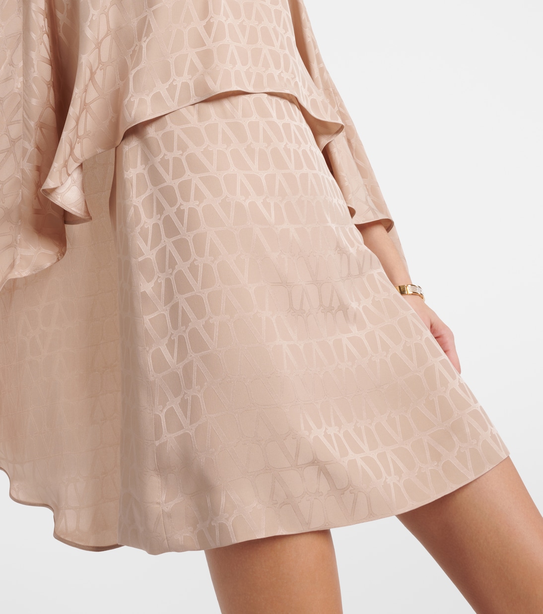 Vestido corto Toile Iconographe de seda en jacquard | Valentino