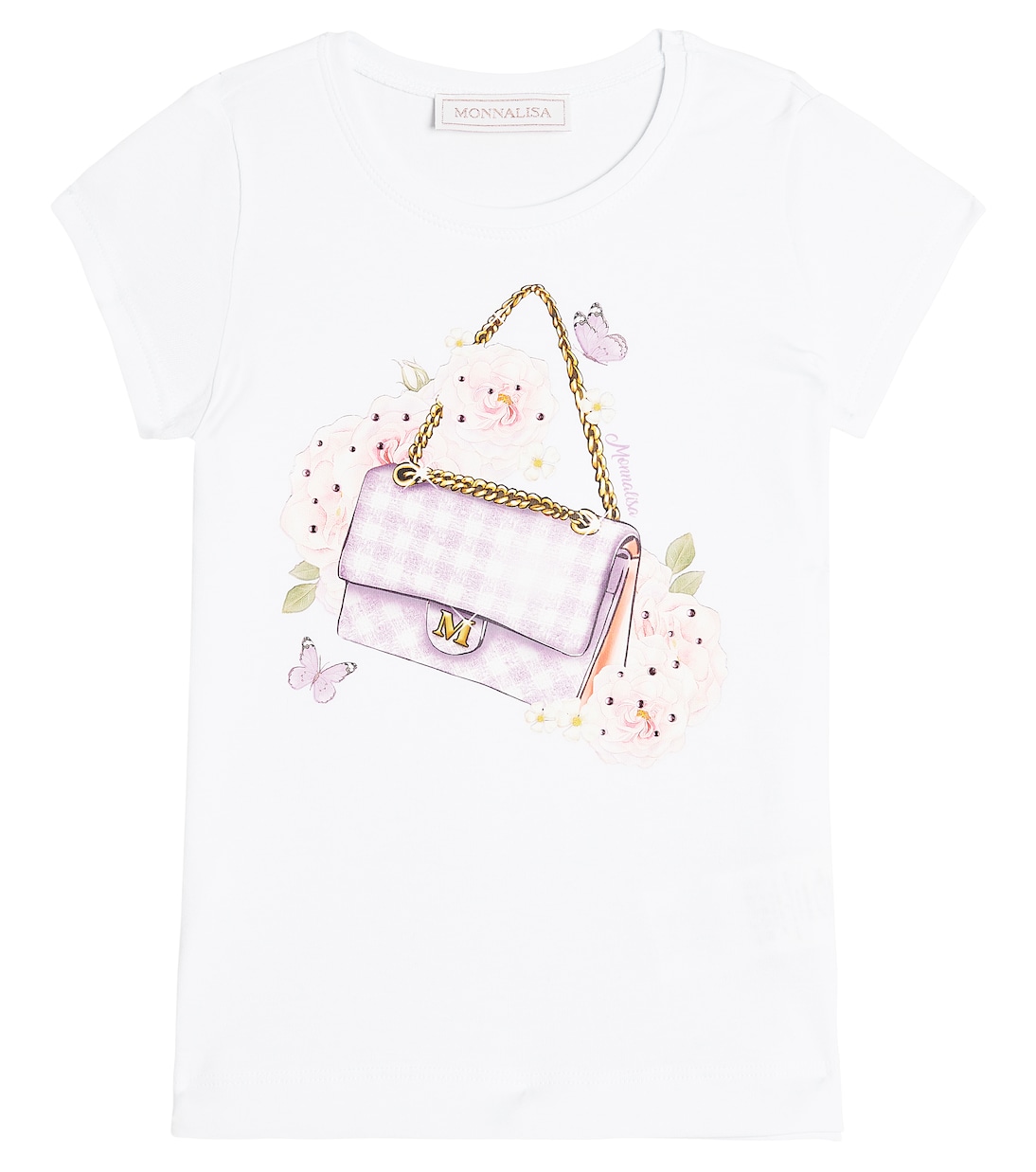 T-shirt in jersey di misto cotone con stampa | Monnalisa