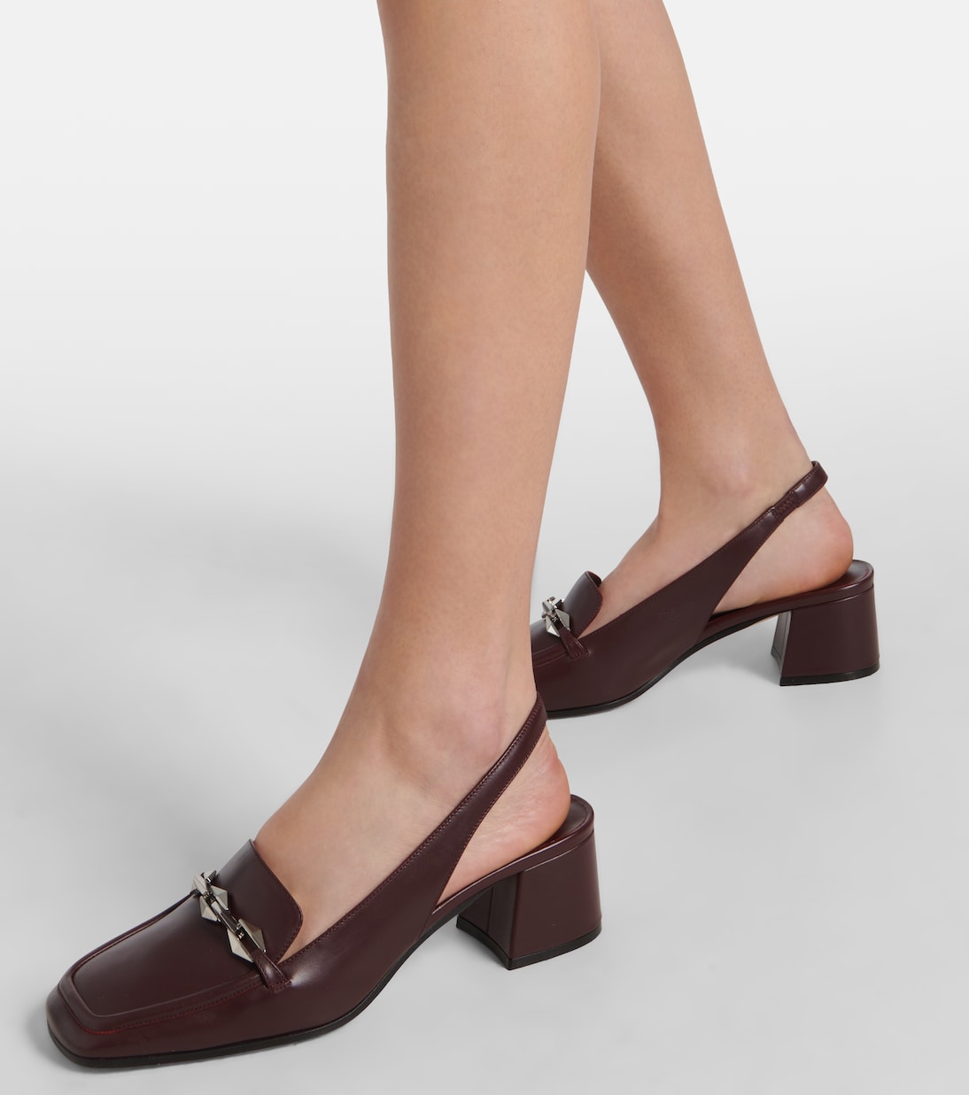 Diamond Tilda 45 leather loafer pumps | Jimmy Choo