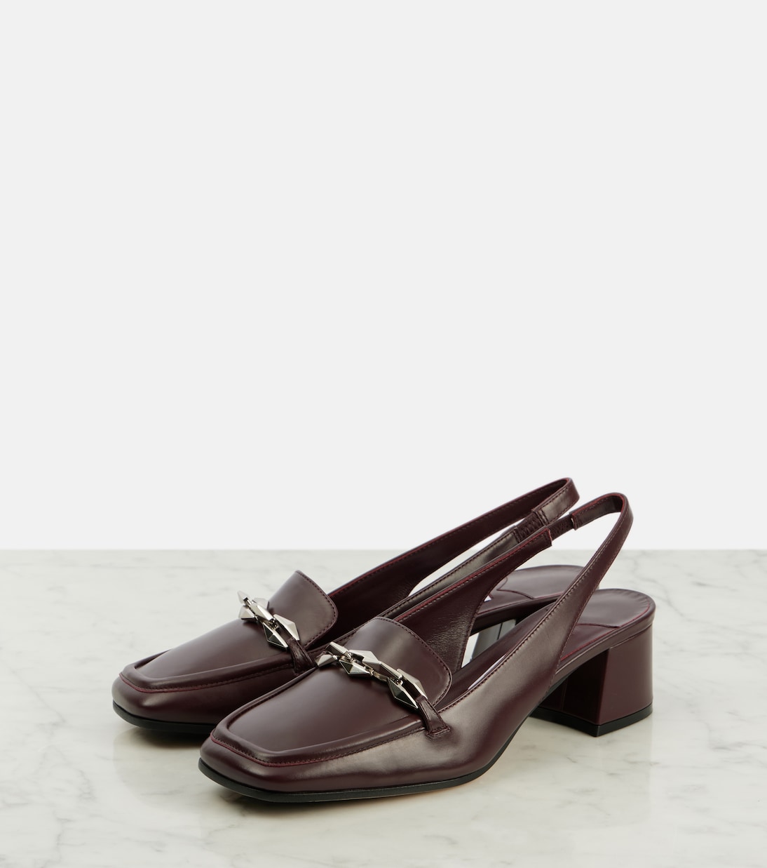 Diamond Tilda 45 leather loafer pumps | Jimmy Choo