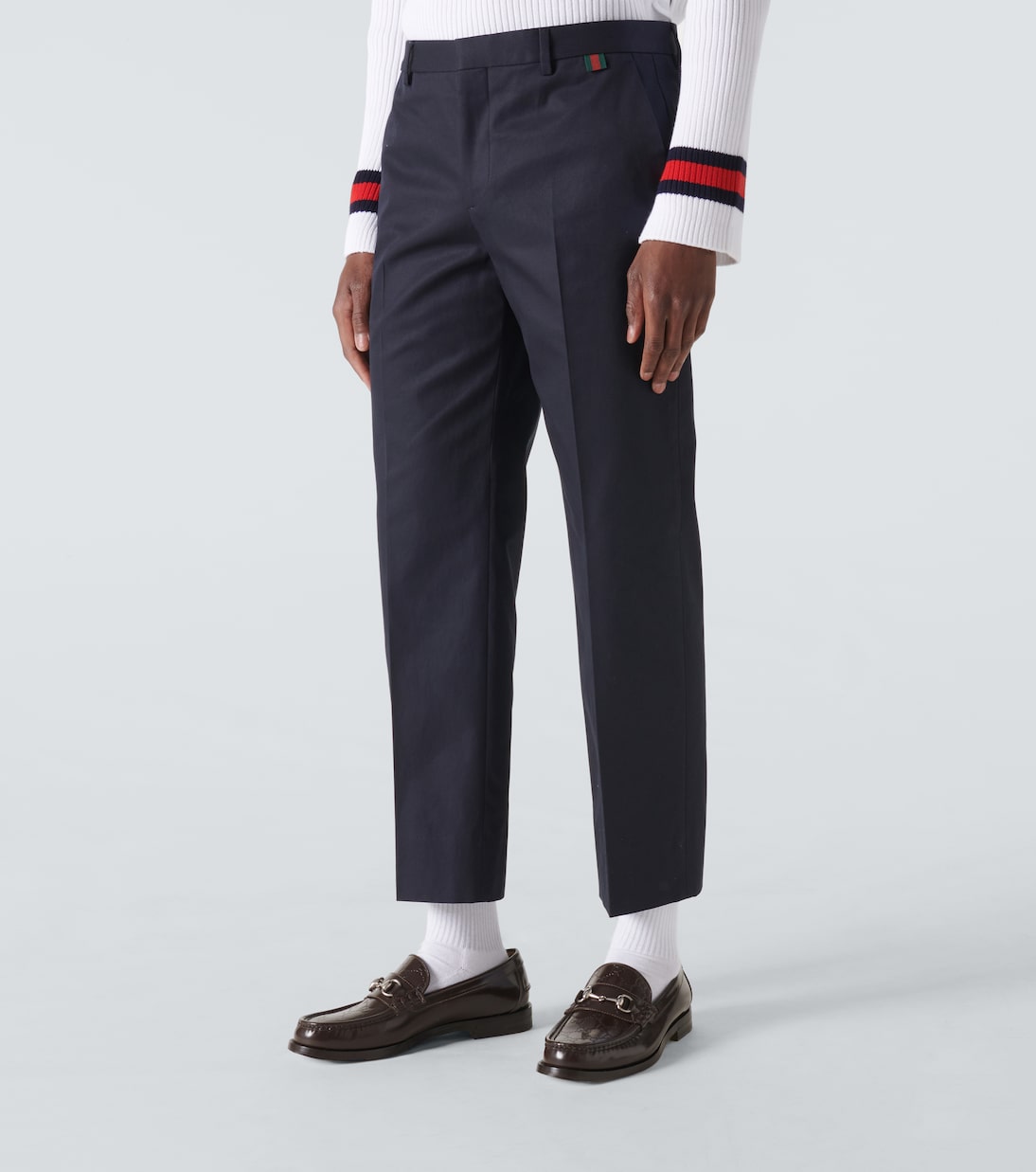 Pantalones rectos de sarga de algodón | Gucci