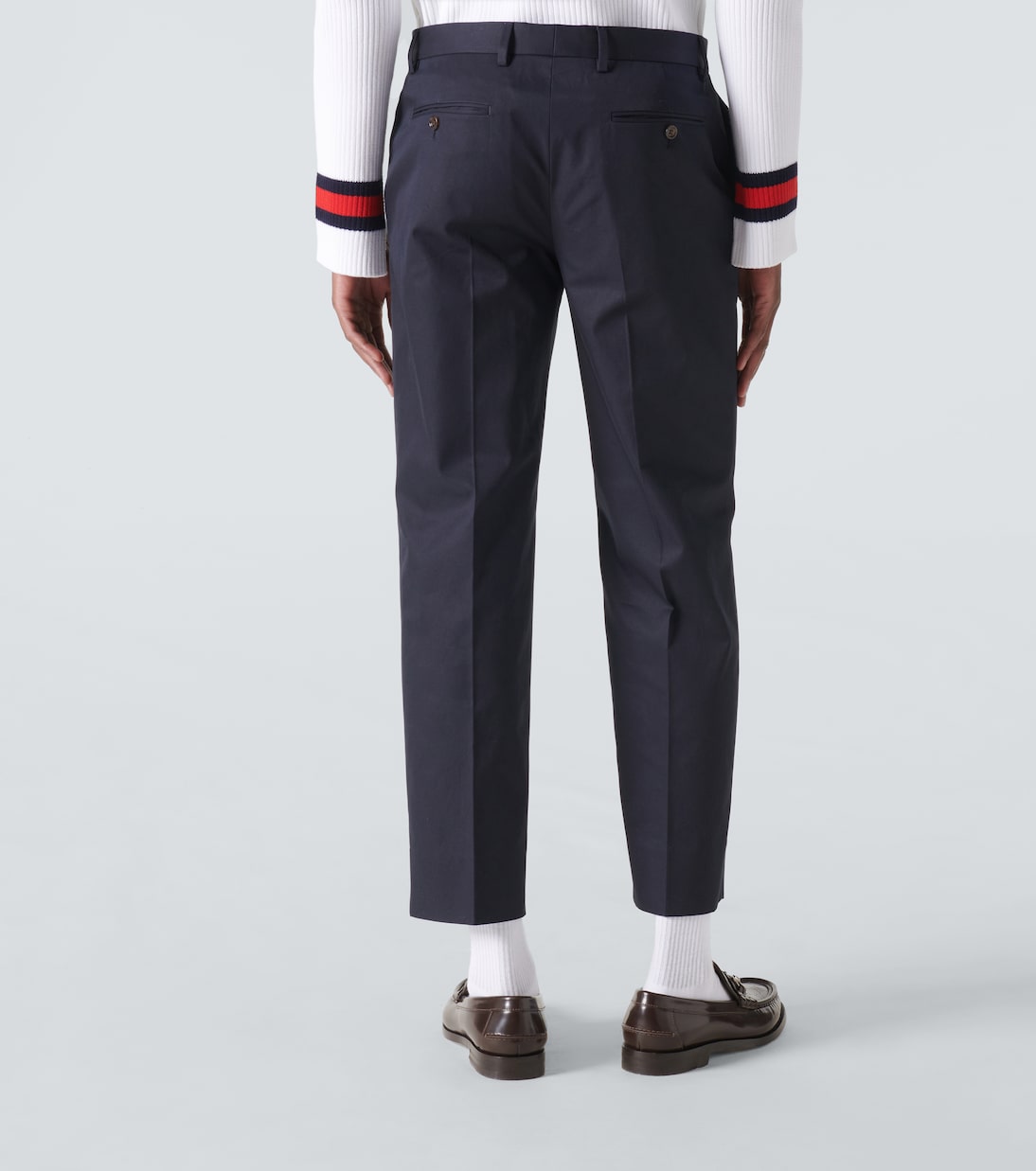 Pantalones rectos de sarga de algodón | Gucci