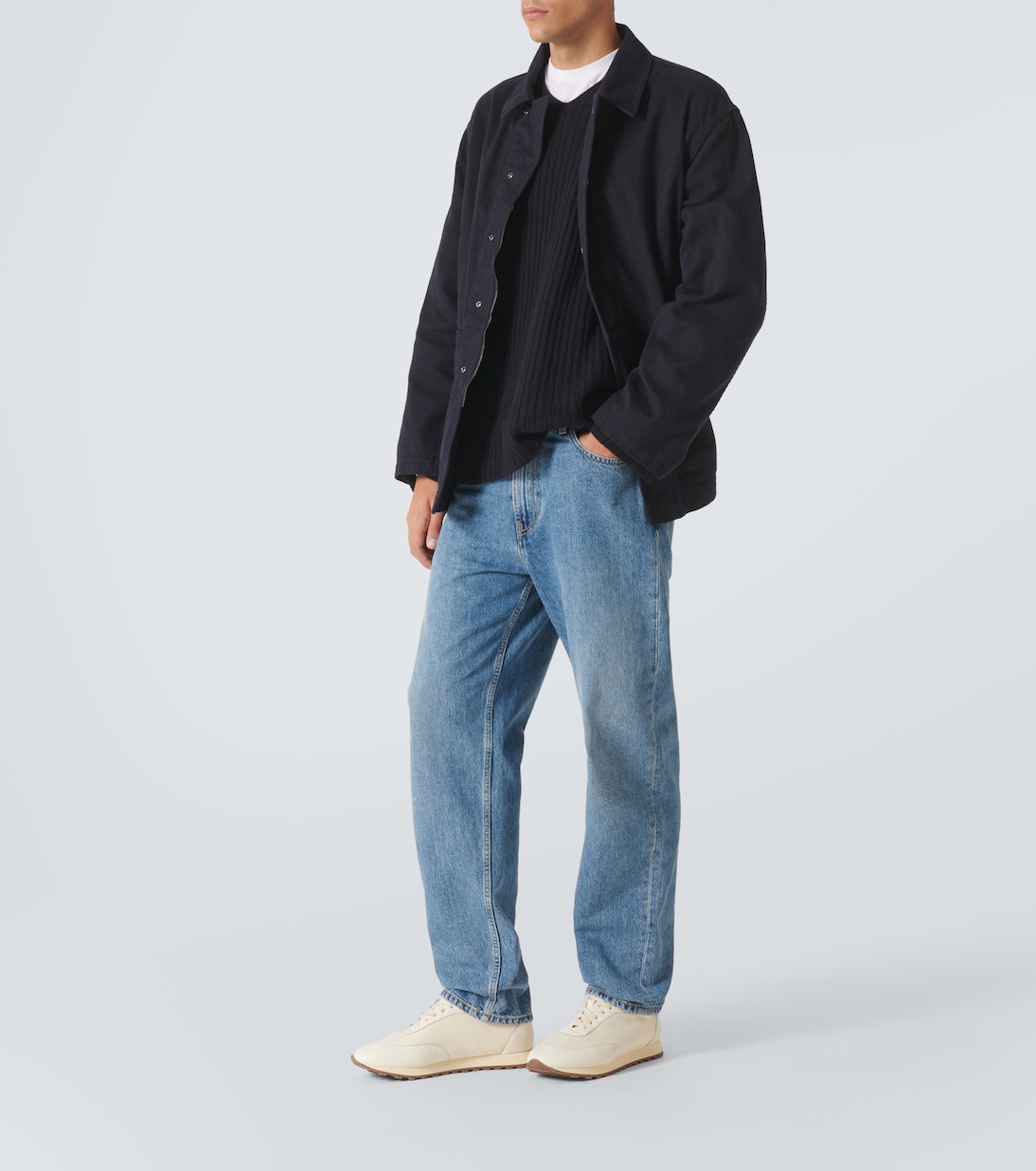 Owen leather-trimmed sneakers | The Row