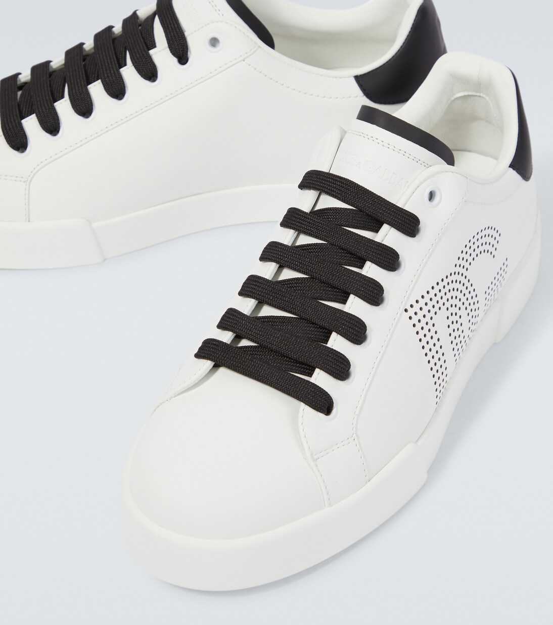 Dolce & Gabbana White Low Top Portofino Leather Sneakers Shoes main image 1