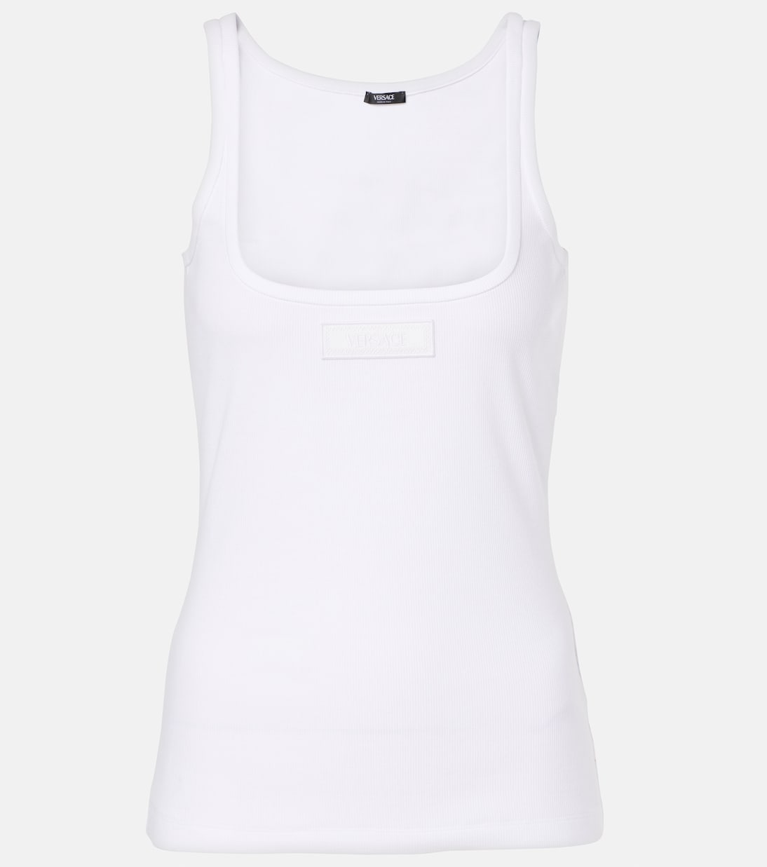 Tank top in misto cotone a coste | Versace